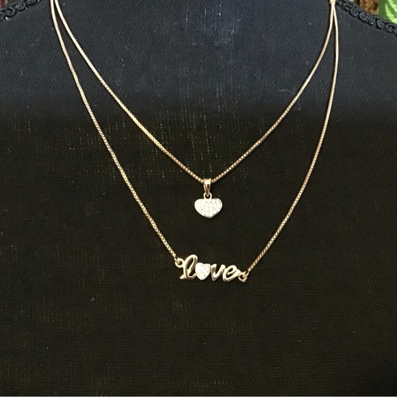 Beautiful two strand diamond necklace, both marked 925. - Picture 6 of 10